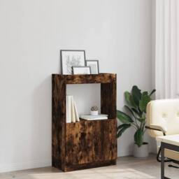 Berkfield Home Highboard Smoked Oak 63x33x100 cm Engineered Wood in Brown - Size: 63 x 33 x 100 cm - thumbnail 4