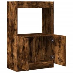 Berkfield Home Highboard Smoked Oak 63x33x100 cm Engineered Wood in Brown - Size: 63 x 33 x 100 cm - thumbnail 8