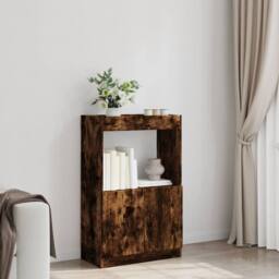 Berkfield Home Highboard Smoked Oak 63x33x100 cm Engineered Wood in Brown - Size: 63 x 33 x 100 cm - thumbnail 1