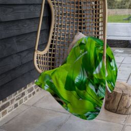 Benjamin Tate Design Green leaf background abstract of nature Designer Blanket in Natural - Size: 120 cm x 150 cm - thumbnail 3