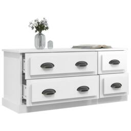 Berkfield Home TV Cabinet High Gloss White 100x35.5x45 cm Engineered Wood - thumbnail 5