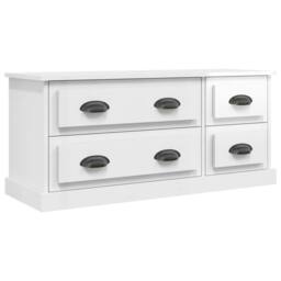 Berkfield Home TV Cabinet High Gloss White 100x35.5x45 cm Engineered Wood - thumbnail 1