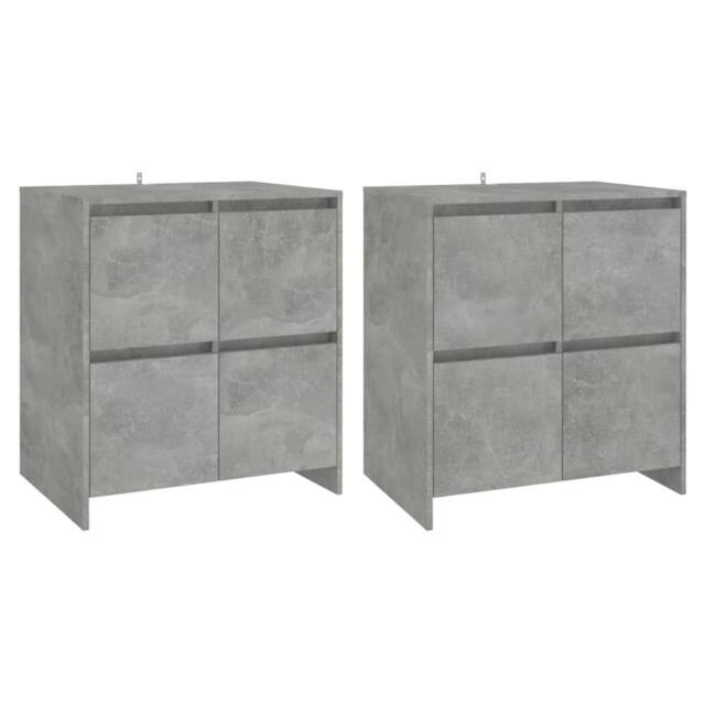 Berkfield Home Sideboards 2 pcs Concrete Grey 70x41x75 cm Engineered Wood - Size: 70 x 41 x 75 cm - image 1