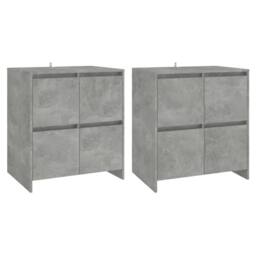 Berkfield Home Sideboards 2 pcs Concrete Grey 70x41x75 cm Engineered Wood - Size: 70 x 41 x 75 cm - thumbnail 1