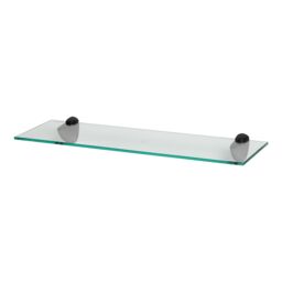 Harbour Housewares Floating Glass Shelf - 60cm - Bathroom Shower Storage Display Shelf in Black