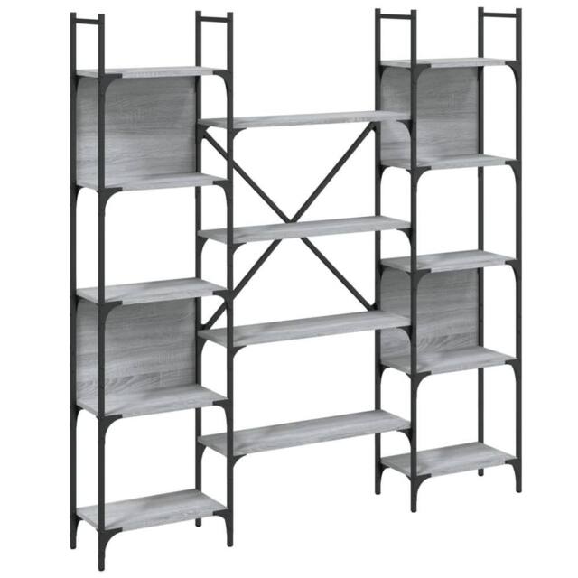 Berkfield Home Bookshelf Grey Sonoma 155.5x24x166.5 cm Engineered Wood - image 1