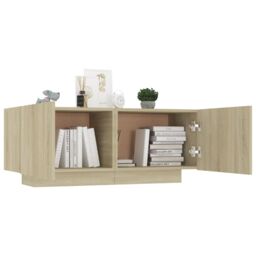 Berkfield Home Bedside Cabinet Sonoma Oak 100x35x40 cm Engineered Wood in Brown - Size: 100 x 35 x 40 cm - thumbnail 4