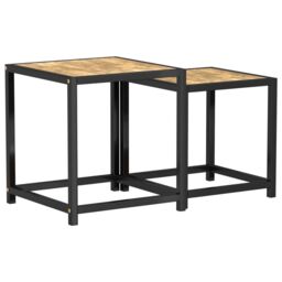 Berkfield Home Tea Tables 2 pcs MDF Black & Yellow in Brown - thumbnail 2
