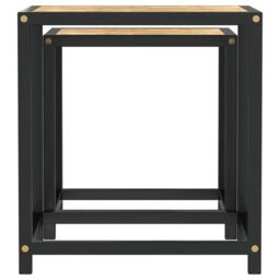 Berkfield Home Tea Tables 2 pcs MDF Black & Yellow in Brown - thumbnail 4