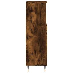 Berkfield Home Bathroom Cabinet Smoked Oak 30x30x100 cm Engineered Wood in Brown - Size: 30 x 30 x 100 cm - thumbnail 7