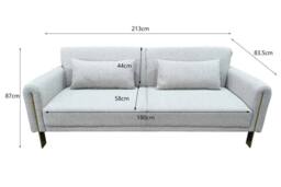 DS Living Como 2 Seater Sofa Bed in Silver - thumbnail 9