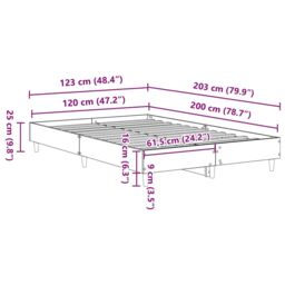 Berkfield Home Bed Frame No Mattress Sonoma Oak 120x200 cm Engineered Wood in Brown - Size: Small Double - thumbnail 9