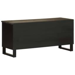 Berkfield Home TV Cabinet Black 100x33x46 cm Solid Wood Mango - Size: 100 x 33 x 46 cm - thumbnail 5