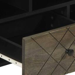 Berkfield Home TV Cabinet Black 100x33x46 cm Solid Wood Mango - Size: 100 x 33 x 46 cm - thumbnail 7