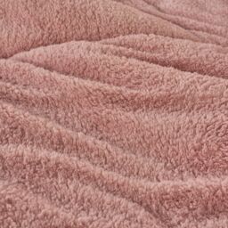 OHS Teddy Fleece 10.5 TOG Coverless Duvet with Pillowcase Bedding Set in Light Pink - Size: King - thumbnail 4