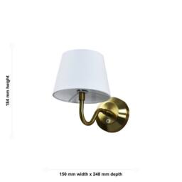 First Choice Lighting Hamilton - Satin Brass Rechargeable Wall Light with White Shade in Gold - thumbnail 7
