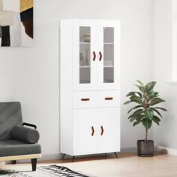 Berkfield Home Highboard White 69.5x34x180 cm Engineered Wood - thumbnail 2