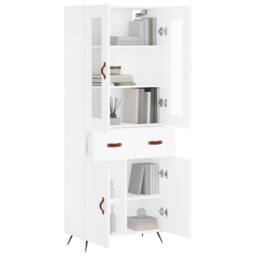 Berkfield Home Highboard White 69.5x34x180 cm Engineered Wood - thumbnail 1