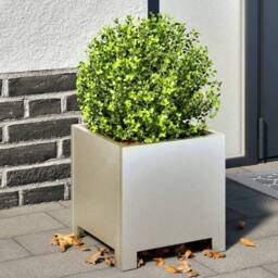 Berkfield Home Garden Planters 2 pcs 30x30x30 cm Stainless Steel in Silver - Size: 30 x 30 x 30 cm - thumbnail 2
