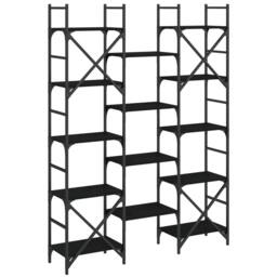 Berkfield Home Bookshelf Black 127.5x28.5x172.5 cm Engineered Wood - thumbnail 7