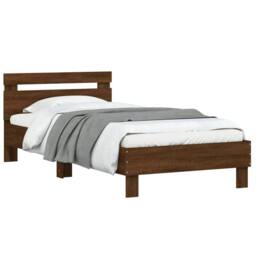 Berkfield Home Bed Frame without Mattress with LED Lights Brown Oak 100x200 cm - thumbnail 5