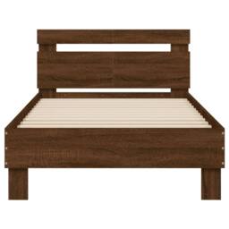 Berkfield Home Bed Frame without Mattress with LED Lights Brown Oak 100x200 cm - thumbnail 7
