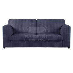 Furnishings For Less UK Luxor Jumbo Cord 3 + 1 + 1 Fabric 3 Piece Sofa Suite - Fullback in Navy - thumbnail 2