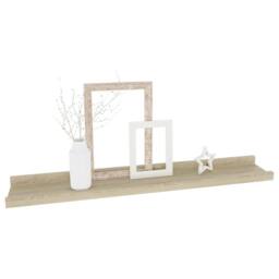 Berkfield Home Decorative Wall Shelves 4 pcs Sonoma Oak 60x9x3 cm in Light Tan - Size: 60 x 9 x 3 cm