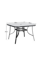 Living and Home 4-Seater Outdoor Garden Dining Set in Black - thumbnail 5