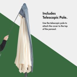 VonHaus Waterproof Standard Parasol Cover in Grey - thumbnail 3
