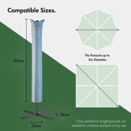 VonHaus Waterproof Standard Parasol Cover in Grey - thumbnail 6
