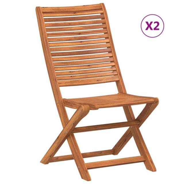 Berkfield Home Folding Garden Chairs 2 pcs Solid Wood Acacia in Brown - image 1