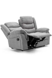 More4Homes Seattle Manual Fabric Recliner 2 Seater Sofa in Grey - thumbnail 4