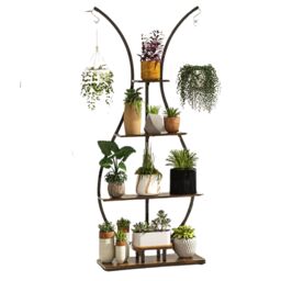Pirlo Plush 5 Tier Vase Shaped Indoor Outdoor Plant Stand Organiser in Brown - thumbnail 4