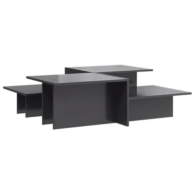 Berkfield Home Coffee Tables 2 pcs High Gloss Grey Engineered Wood - image 1