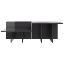 Berkfield Home Coffee Tables 2 pcs High Gloss Grey Engineered Wood - thumbnail 5