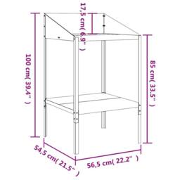 Berkfield Home Plant Stand Anthracite 56.5x54.5x100 cm Galvanised Steel in Dark Grey - thumbnail 7