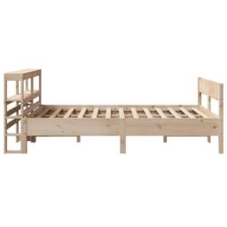 Berkfield Home Decorative Bed Frame without Mattress 120x200 cm Solid Wood Pine in Natural - Size: Small Double - thumbnail 5