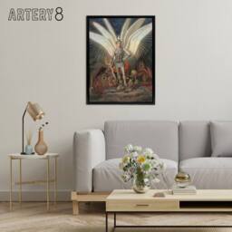 "Artery8 Wasastjerna Archangel Michael Defeating the Dragon Framed Canvas Art - Size: W12"" x H16""" - thumbnail 3