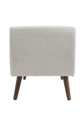Living and Home 2-Seat Linen Upholstered Storage Bench with Side Arms and Walnut Colored Legs in Beige - thumbnail 5