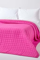 Homescapes Cotton Quilted Reversible Bedspread in Pink - Size: Single