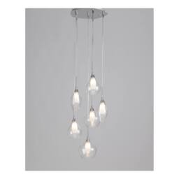 Netlighting SKYLINE 6 Light Cluster Pendant Ceiling Light Transparent 42x22.5cm in Grey - Size: 42x22.5 cm - thumbnail 2