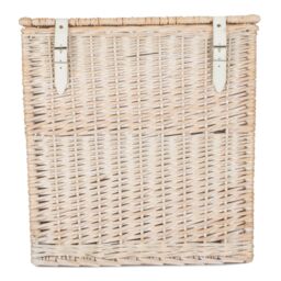 Red Hamper Wicker White Wash Vintner Storage Picnic Basket - Size: Large - thumbnail 4