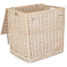 Red Hamper Wicker White Wash Vintner Storage Picnic Basket - Size: Large - thumbnail 1