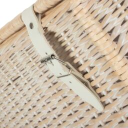 Red Hamper Wicker White Wash Vintner Storage Picnic Basket - Size: Large - thumbnail 5