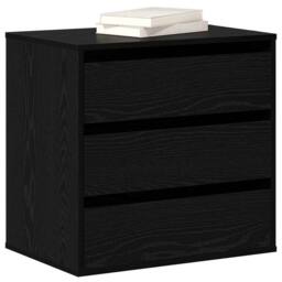 Berkfield Home Modern Corner Chest of Drawers Black Oak 60x41x58 cm Engineered Wood - Size: 60 x 41 x 58 cm