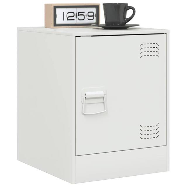 Berkfield Home Stylish Bedside Cabinets 2 pcs White 34.5x39x44 cm Steel - image 1