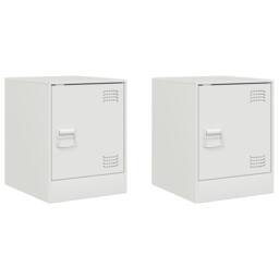 Berkfield Home Stylish Bedside Cabinets 2 pcs White 34.5x39x44 cm Steel - thumbnail 3