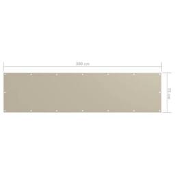 Berkfield Home Balcony Screen Beige 75x300 cm Oxford Fabric - thumbnail 5