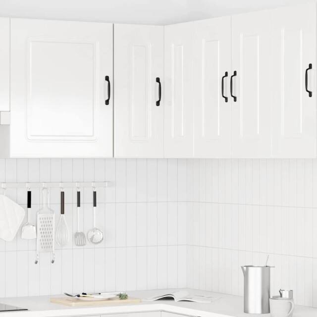 Berkfield Home Kitchen Wall Corner Cabinet Kalmar High Gloss White Engineered Wood - image 1